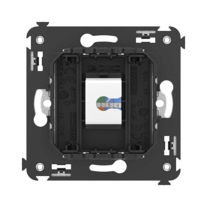 Розетка компьютерная 1-м СП Avanti Черный матовый RJ45 кат.5E без шторок механизм DKC 4412663