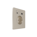 Systeme Infinity, Розетка СУ с ЗК и зар.устр.USB АС 20Вт 250В, 16А, защит.шторки, Песчаный берег
