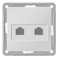 Розетка телефонная 2xRJ11 Schneider Electric W59, скрытый монтаж, хром матовый, RSI-251TT-5-86