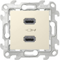 Зарядное устройство 2хUSB Simon SIMON 24 HARMONIE, скрытый монтаж, слоновая кость, 2411096-031