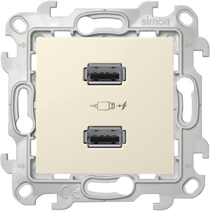 Зарядное устройство 2хUSB Simon SIMON 24 HARMONIE, скрытый монтаж, слоновая кость, 2411096-031