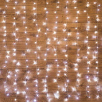 Гирлянда светодиодная Светодиодный Дождь 3х2м 240LED бел. 12Вт 230В IP20 свечение с динамикой провод прозр. Neon-Night 235-091