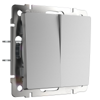 W1122006/ Выключатель двухклавишный проходной (серебряный)