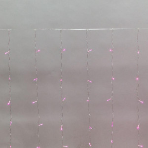 Гирлянда светодиодная Светодиодный Дождь 3х2м LED роз. 12Вт 230В IP20 свечение с динамикой прозр. провод Neon-Night 235-097
