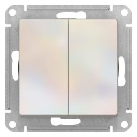 ATLASDESIGN 2-клавишный ПЕРЕКРЕСТНЫЙ ПЕРЕКЛЮЧАТЕЛЬ, сх.7+7, 10АХ, механизм, ЖЕМЧУГ ATN000473