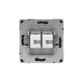 Компьютерная розетка RJ-45 без шторки, кат.5е двойная, KANT, черный уголь