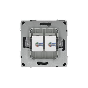 Компьютерная розетка RJ-45 без шторки, кат.5е двойная, KANT, черный уголь