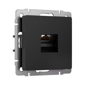 W5120108/ Розетка Ethernet RJ-45 cat. 6A экранированная (черный матовый)