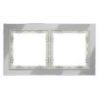 Рамка стеклянная VOLTUM S70 на 2 поста, (сталь, стекло)