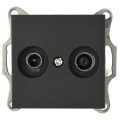 Jasmart G Черный матовый Розетка TV+FM оконечная G6204PB