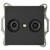 Jasmart G Черный матовый Розетка TV+FM оконечная G6204PB