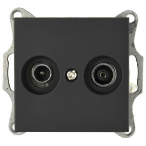 Jasmart G Черный матовый Розетка TV+FM оконечная G6204PB