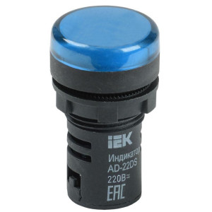 Лампа светосигнальная AD22DS d22мм 230В AC син. KARAT IEK BLS10-ADDS-230-K07