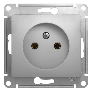 GLOSSA РОЗЕТКА без заземления без шторок, 16А, механизм, АЛЮМИНИЙ GSL000341