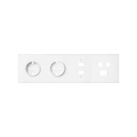 Simon 100 Белый матовый Кит 4 поста, фронт. Накладка на 2 розетки Schuko + 1 розетку TV+SAT + 1 розетку RJ45 + 1 розетку HDMI + 1 розетку USB