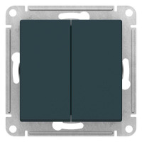 ATLASDESIGN 2-клавишный ПЕРЕКРЕСТНЫЙ ПЕРЕКЛЮЧАТЕЛЬ, сх.7+7, 10АХ, механизм, ИЗУМРУД ATN000873