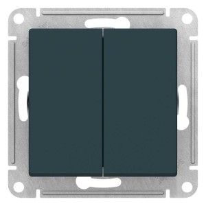 ATLASDESIGN 2-клавишный ПЕРЕКРЕСТНЫЙ ПЕРЕКЛЮЧАТЕЛЬ, сх.7+7, 10АХ, механизм, ИЗУМРУД ATN000873