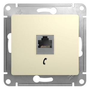 GLOSSA РОЗЕТКА телефонная RJ11, механизм, БЕЖЕВЫЙ GSL000281T