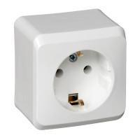 ЭТЮД О/У РОЗЕТКА с заземлением без шторок, 16А, 250В, БЕЛЫЙ PA16-003B