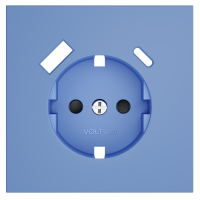 Накладка для розетки с заземлением и защитными шторками, с USB AC, S70 деним