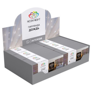 Гирлянда светодиодная Светодиодный Дождь 2х2.5м 300LED тепл. бел. 18Вт 230В IP20 свечение с динамикой провод прозр. Neon-Night 235-056
