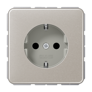 Розетка Jung CD 500, скрытый монтаж, с заземлением, платина, CD1520PT