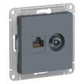 ATLASDESIGN РОЗЕТКА двойная ТВ + компьютерная RJ45 кат. 5e, механизм, ГРИФЕЛЬ ATN000789
