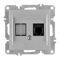 Arvia Electric, LK Механизм, Розетка телефонная Rj45 Cat3, серебро