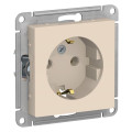 ATLASDESIGN РОЗЕТКА с заземлением без шторок, 16А, механизм, БЕЖЕВЫЙ ATN000243