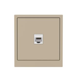 Компьютерная розетка RJ-45 без шторки, кат.5е одинарная, KANT, ванильный марципан