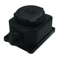 Розетка настенная 1-м 1ф КОМПАКТ с загл IP44 16А каучук черный UNIVersal 3032