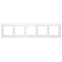 Рамка Smartbuy 5-местная стекло белая Нептун SBE-05w-Glass-FR-5