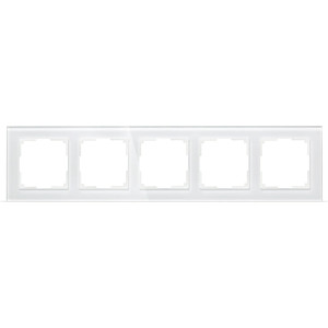 Рамка Smartbuy 5-местная стекло белая Нептун SBE-05w-Glass-FR-5