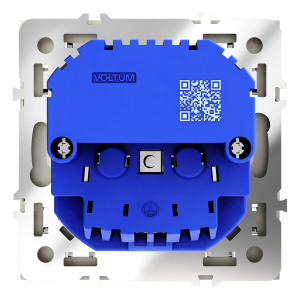 Розетка встраиваемая VOLTUM S70 с заземлением и защитными шторками, 16А, с USB, A+A, (шелк)