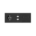 Simon 100 Черный матовый Кит 3 поста, фронт. Накладка на 1 розетку Schuko + 1 з/у 2xUSB + 1 клавиша выключателя + 1 клавиша жалюзи