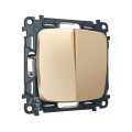 MO603030 Комплект механизма 2-клавишного перекрестного выключателя 10A-250V OMEGA Шампань QUANT OP6030, VM125 AMBRELLA VOLT
