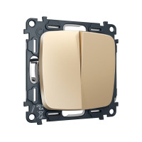 MO603030 Комплект механизма 2-клавишного перекрестного выключателя 10A-250V OMEGA Шампань QUANT OP6030, VM125 AMBRELLA VOLT