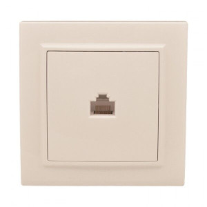 Розетка компьютерная RJ45 EKF МИНСК, скрытый монтаж, бежевый, ERK01-035-20