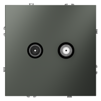 Розетка телевизионная встраиваемая VOLTUM S70 оконечная TV+SAT, (титан)