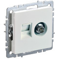 IEK BRITE BASE Жемчуг Розетка двойная TV+RJ45 кат.5E РТВ/РК12-БрЖ