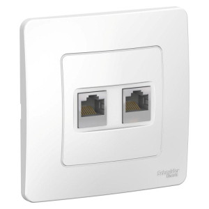BLANCA С/У РОЗЕТКА двойная компьютерная RJ45, кат.5E, БЕЛЫЙ BLNIS045451