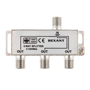 Делитель ТВ краб х3 под F разъем 5-1000 МГц Rexant 05-6002