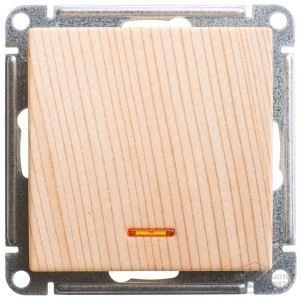 Выключатель одноклавишный Schneider Electric W59 с подсветкой, сосна, VS716-159-7-86