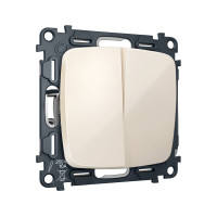 MO303030 Комплект механизма 2-клавишного перекрестного выключателя 10A-250V OMEGA Бежевый глянец QUANT OP3030, VM125 AMBRELLA VOLT