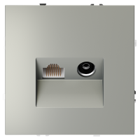 Розетка телевизионная встраиваемая VOLTUM S70 TVRJ45 кат. 6, сталь