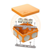 Коробка огнестойкая ОП двухкомпонентная 60-0210-FR6.0-6 Е15-Е120 80х80х40 Промрукав 60-0210-FR6.0-6