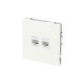 Компьютерная розетка RJ-45 без шторки, кат.5е двойная, KANT, белая магнолия