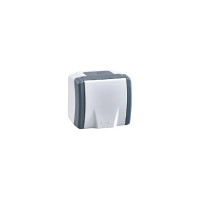 Розетка на 1 пост без заземления Mono Electric Octans IP54 16A 250В бело-серый 154-020006-116