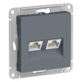ATLASDESIGN РОЗЕТКА двойная компьютерная RJ45+RJ45 кат. 5e, механизм, ГРИФЕЛЬ ATN000785