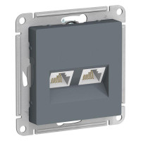 ATLASDESIGN РОЗЕТКА двойная компьютерная RJ45+RJ45 кат. 5e, механизм, ГРИФЕЛЬ ATN000785